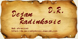 Dejan Radinković vizit kartica